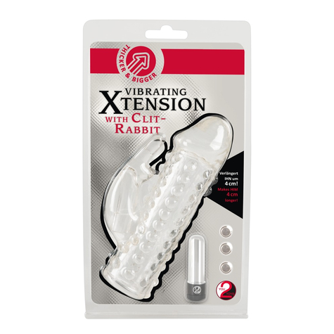 Penishülle Mit Vibration Thicker&Bigger Xtension Rabbit