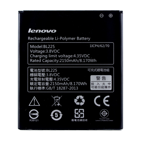 Lenovo Li-Ion-Poly Akku Bl-225 S580, A858t, A785e 2750mah