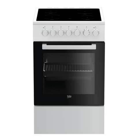 Beko Fsm57100gw - Freestanding Stove - Black - White - Knob - White - Front - Floor