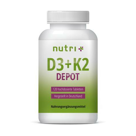 Nutri+ Vegan D3+K2 Depot Tablets, 120 Tablets