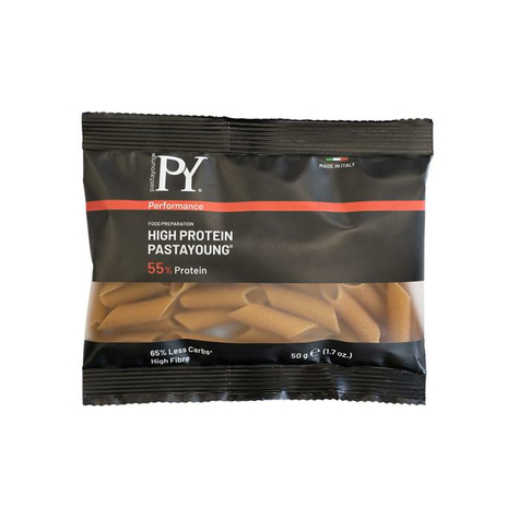 Pasta Young High Protein 55 % Penne Rigate, 50 G Portionsbeutel