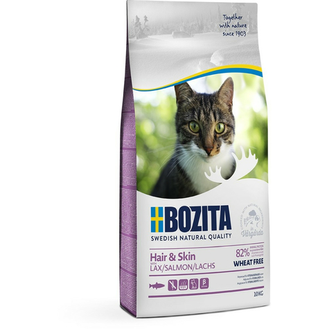 Bozita,Boz.Cat Hair+S Whefr Salm 10kg