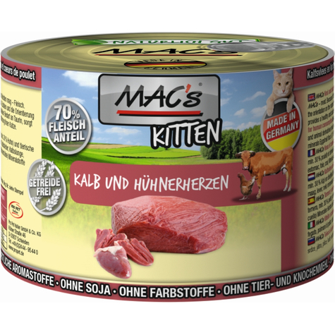 Mac´S,Macs Cat Kitt. Kalb+Hüher.200g