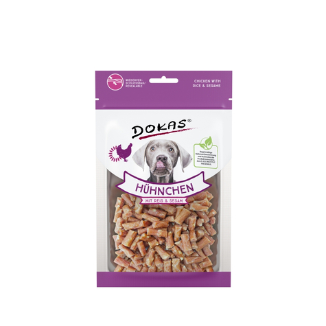 Dokas Trockensnacks,Dokas Dog Hühn+Reis+Sesam  70g