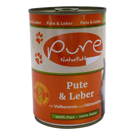 Pure Naturfutter,Pure Cat Pute+Leb Glufr 400gd