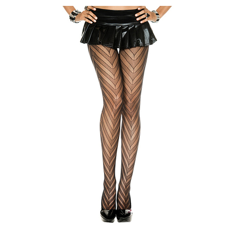 Strapsstrümpfe :Zigzag Tights Schwarz