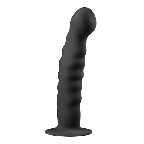 Analdildo : Silikon Suction Cup Dildo Schwarz