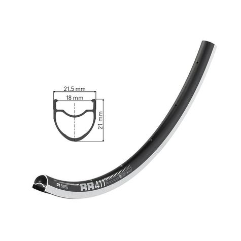 Felge Dt Swiss Rr 411  28" Schwarz  