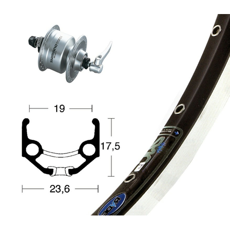 V-Rad 28x1.75nabend.Dh3n72 Silb.Ssp 36l 