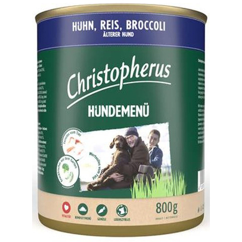 Christopherus Hundemenü -Senior Mit Huhn, Reis, Broccol