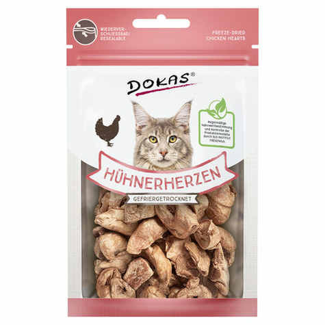 Dokas Cat Snack Chicken Hearts Frozen 15g