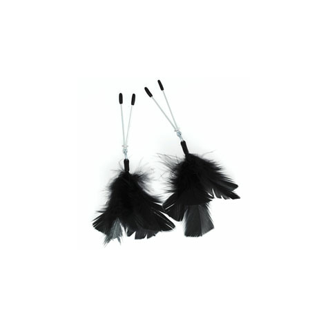 Nippelklemmen : Schwarz Feather Nipple Clamps