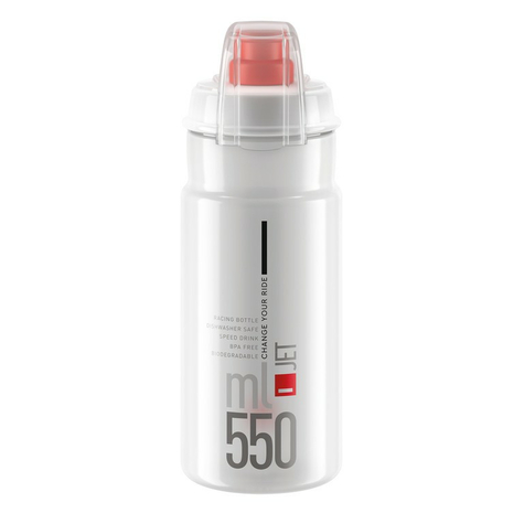 Trinkflasche Elite Jet Plus 550ml, Klar/Rot 