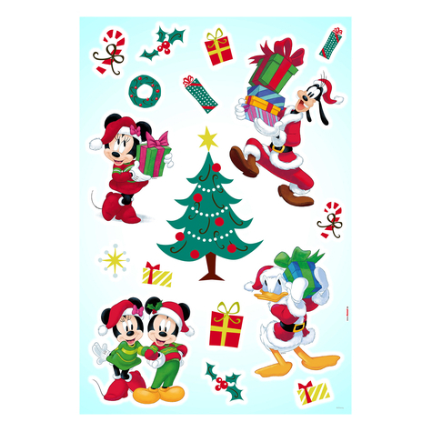 Wandtattoo - Mickey Christmas Presents - Größe 50 X 70 Cm