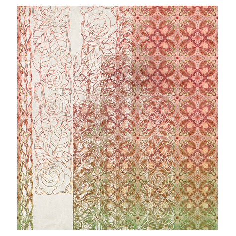 Non-Woven Wallpaper - Art Nouveau Rouge - Size 250 X 280 Cm