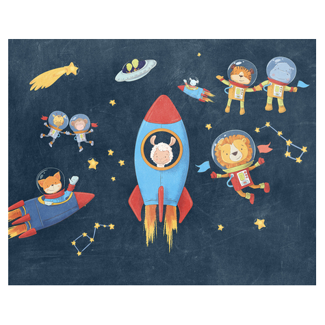 Non-Woven Wallpaper - Friends In Space - Size 350 X 280 Cm